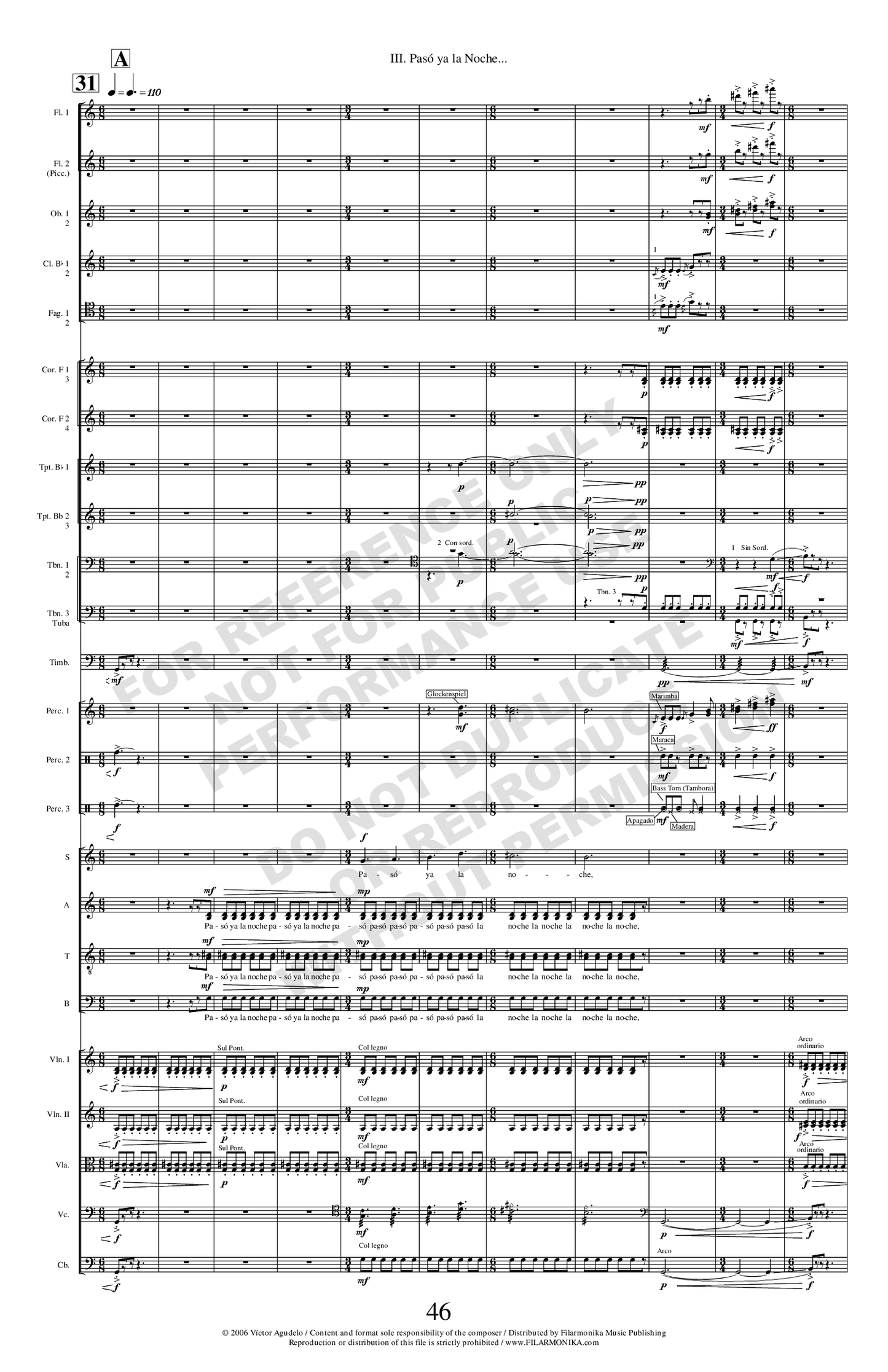 Cuna de cartón, for choir and orchestra