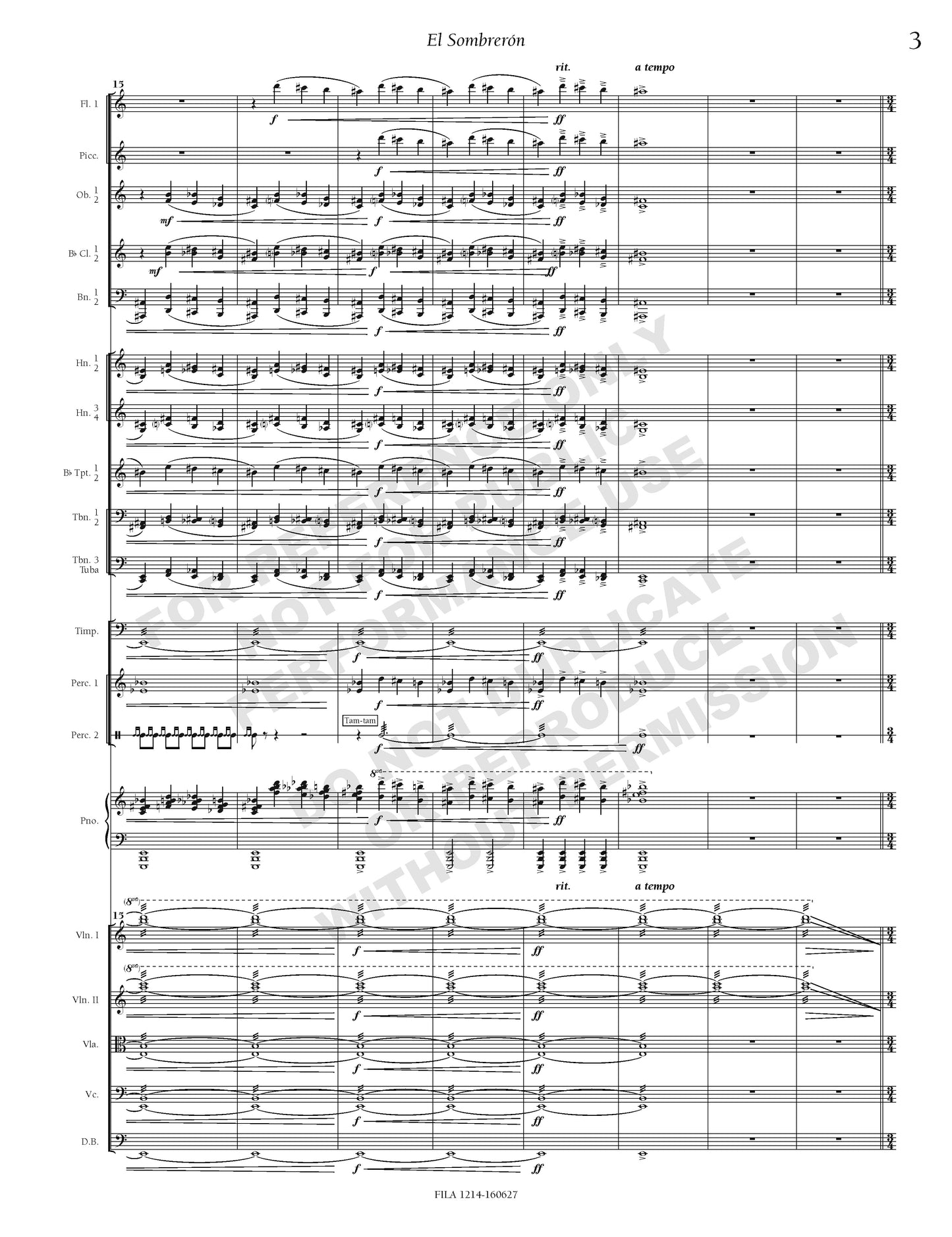 El Sombrerón, for orchestra