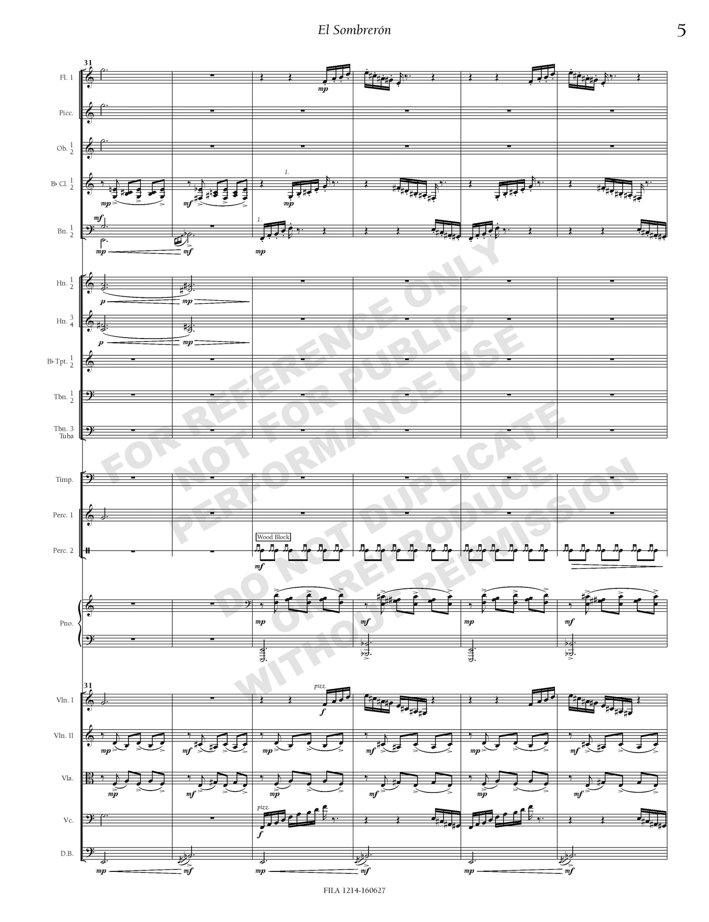 El Sombrerón, for orchestra