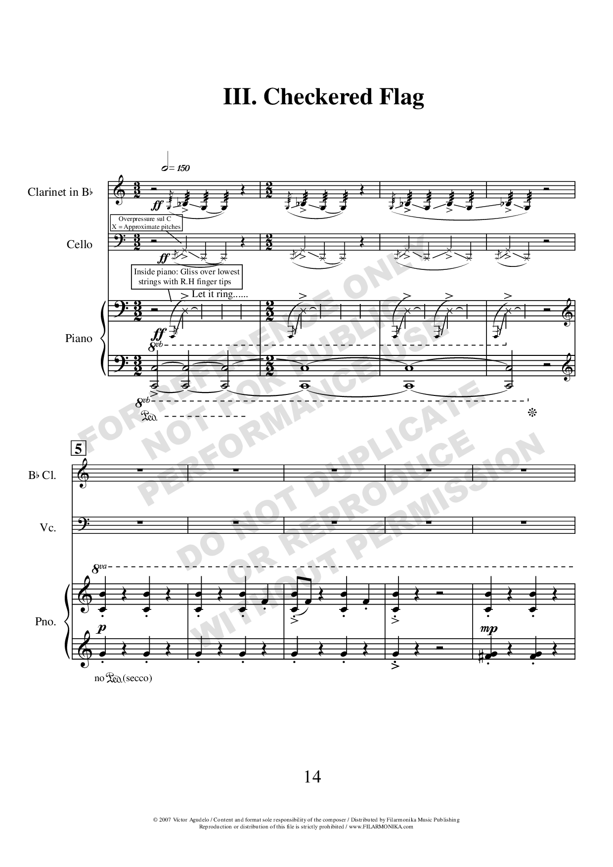 Grand prix, for clarinet, cello, and piano
