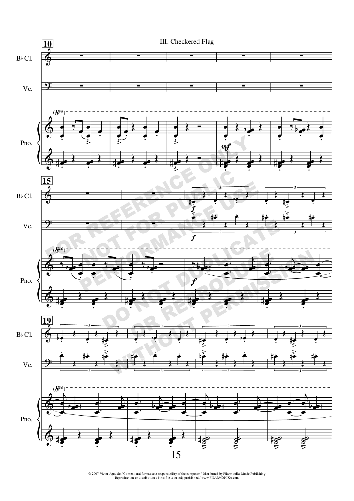 Grand prix, for clarinet, cello, and piano