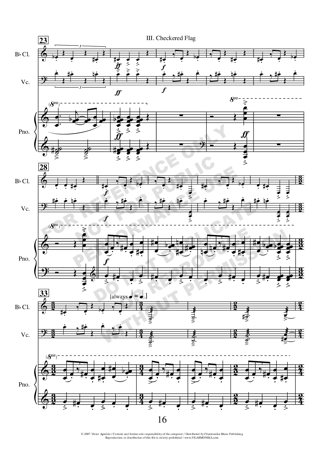 Grand prix, for clarinet, cello, and piano