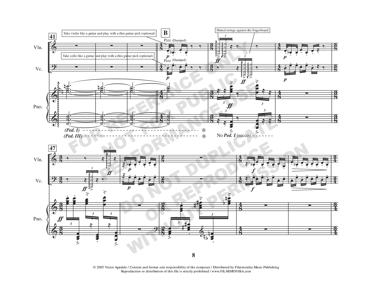 Kaleidoscopio, for violin, cello and piano