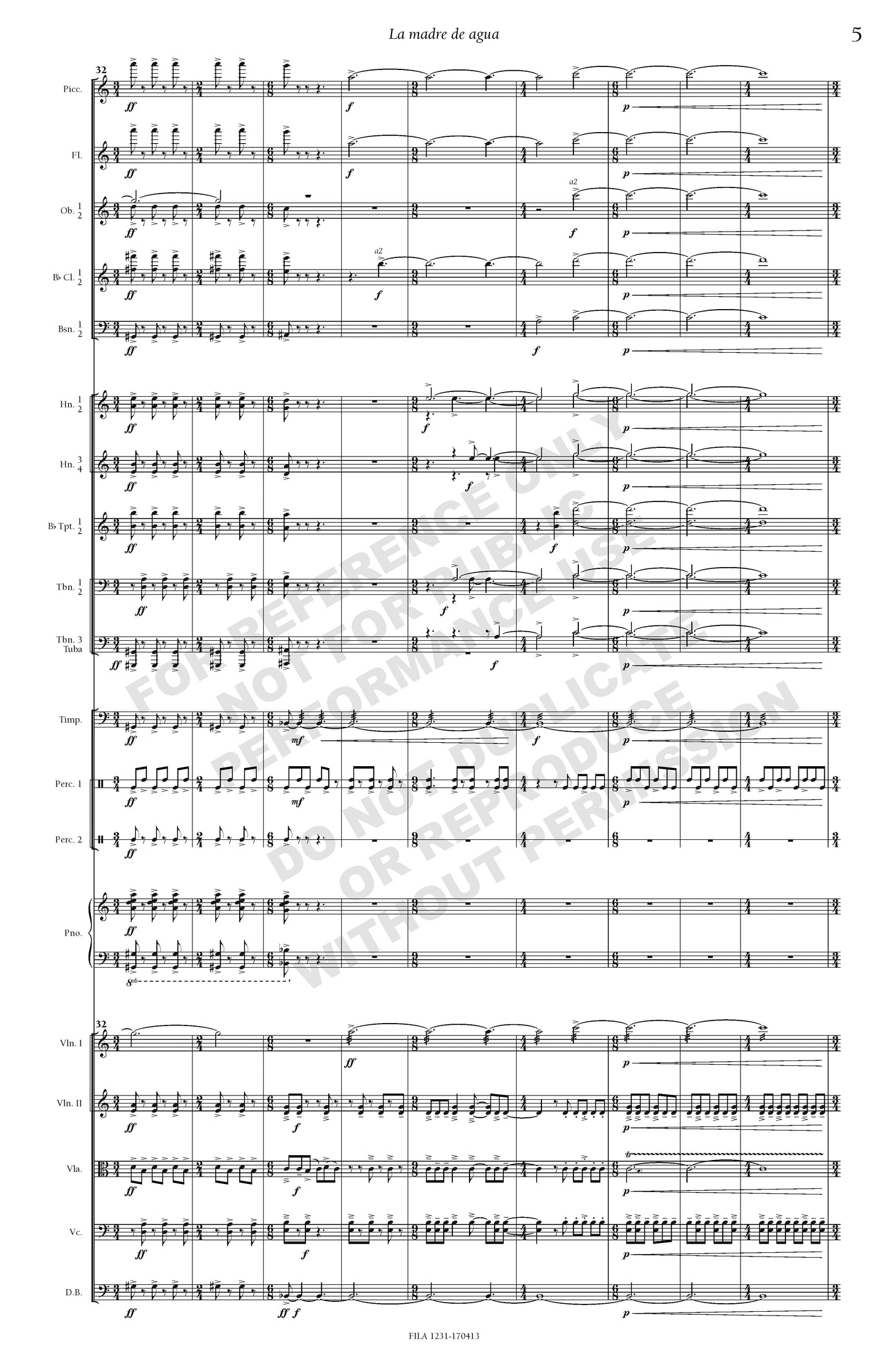 La madre de Agua, for orchestra