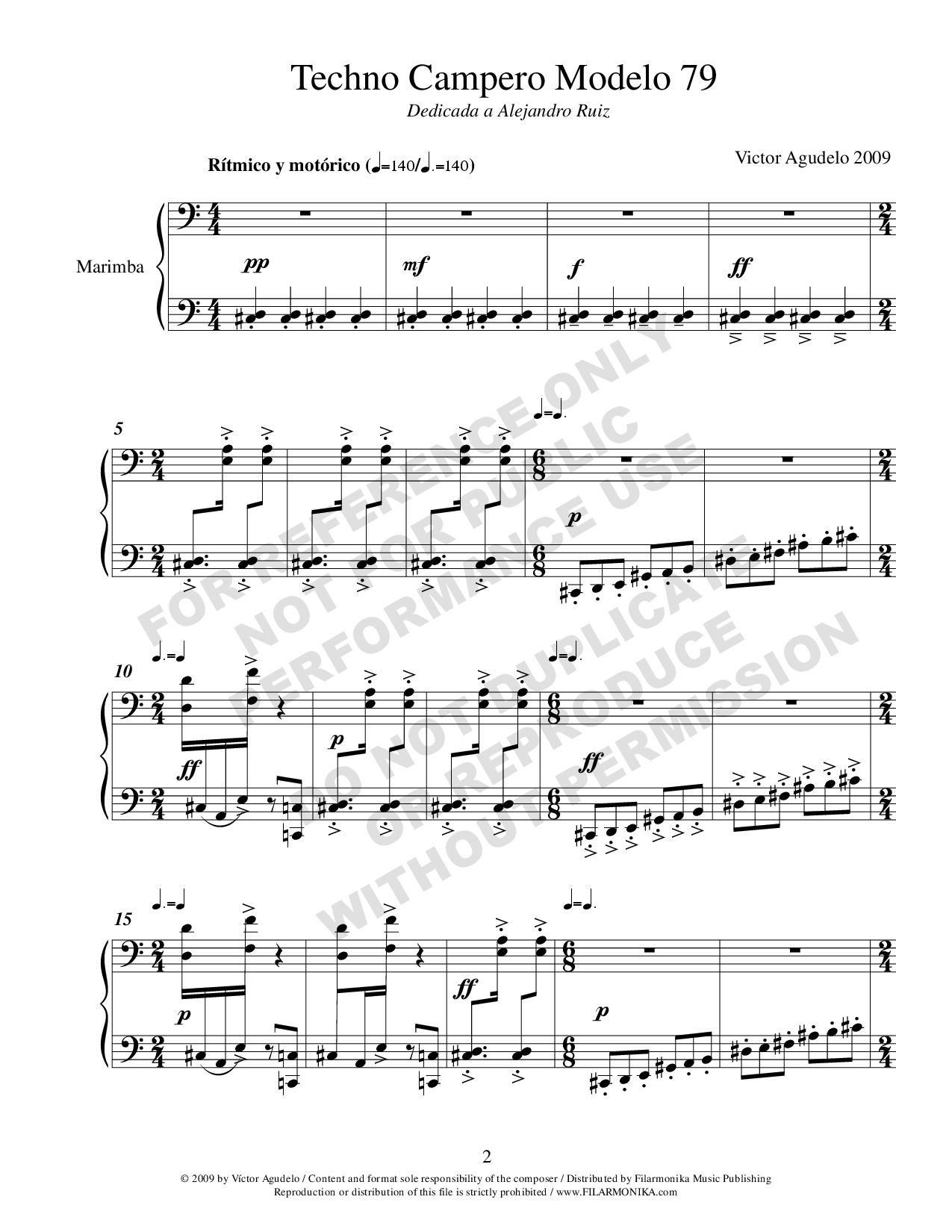 Techno Campero modelo 79, for marimba