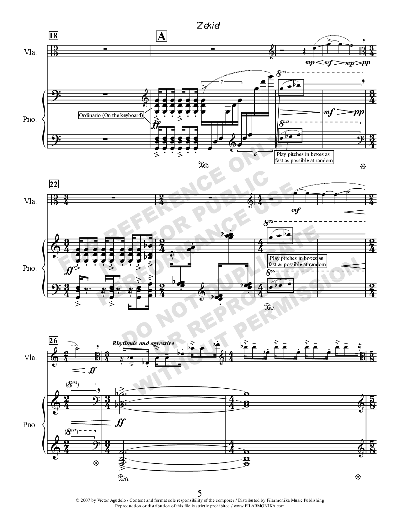 ´Zekiel, for viola and piano