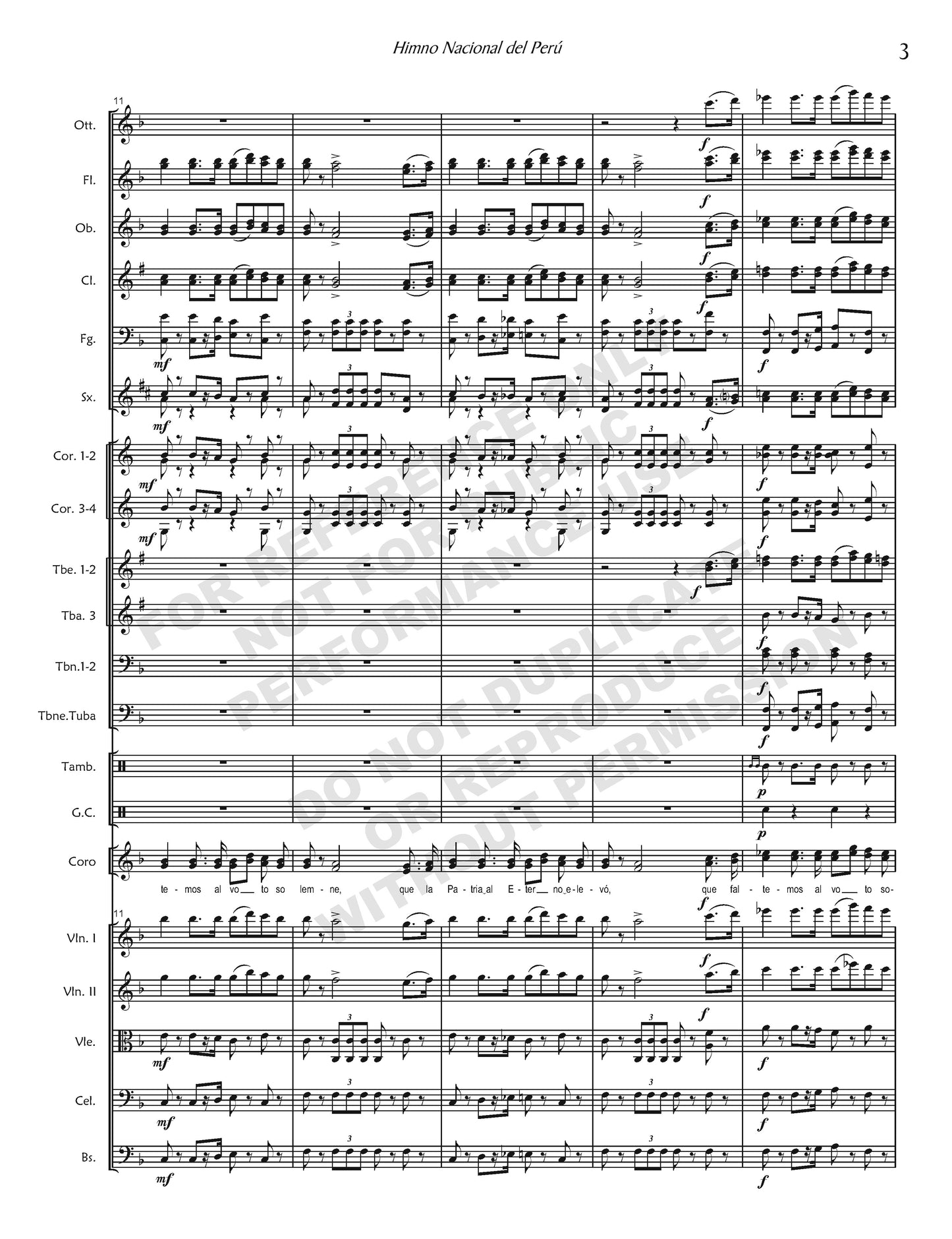 Himno Nacional del Perú (orch. Rebagliati)