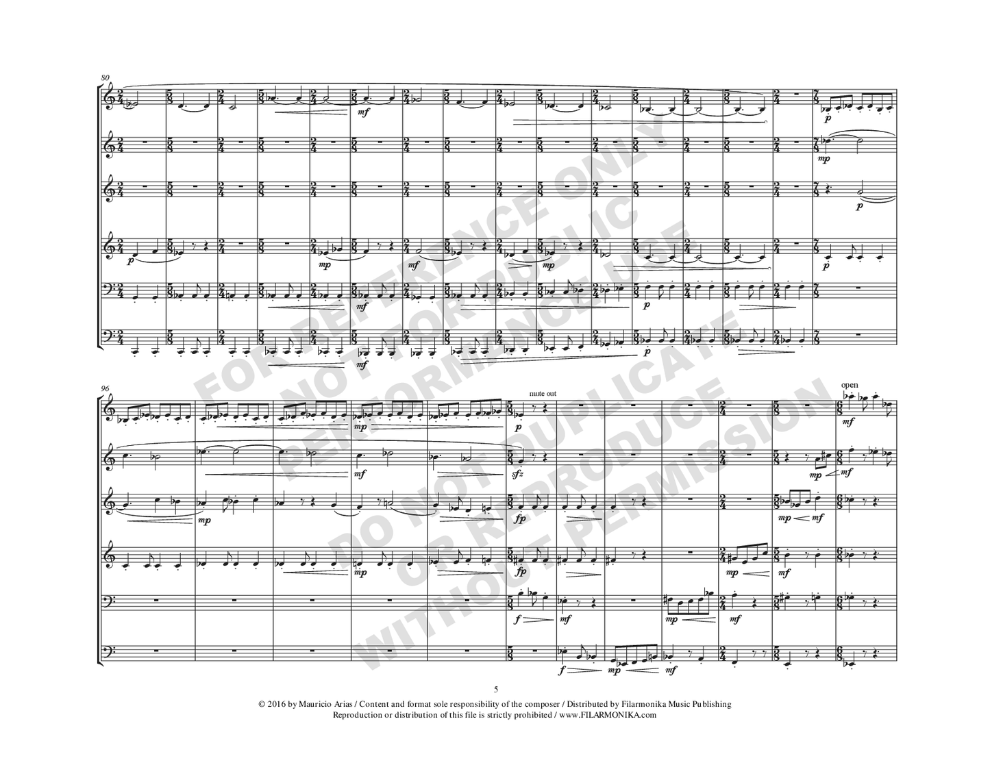 Entrada (o salida) concertante, for brass sextet