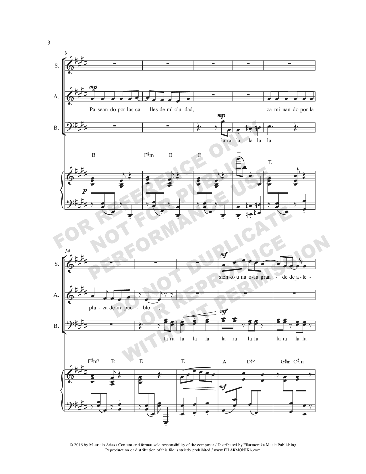 ¡Oigo voces!, for choir and piano