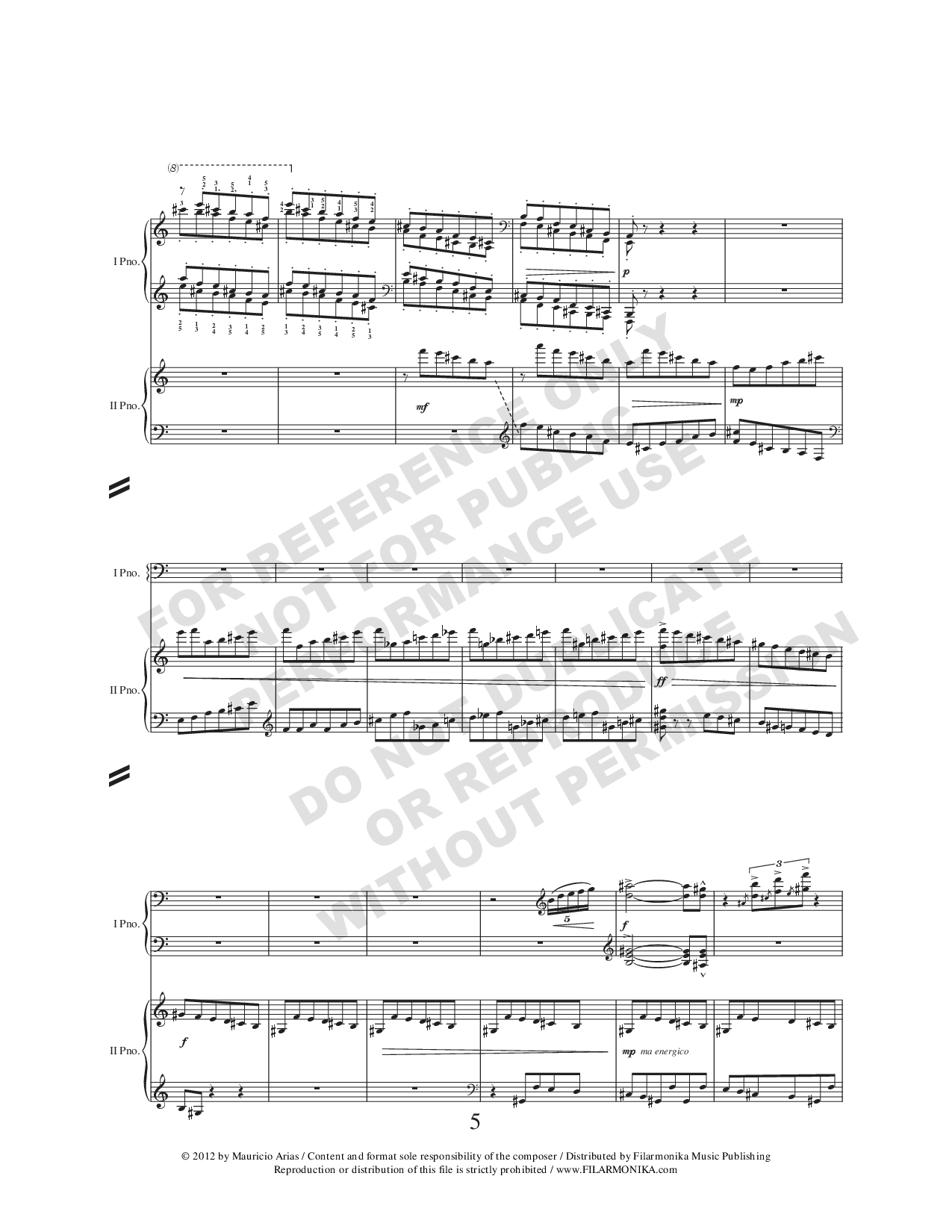 Rapsodia camaleónica, for trumpet and 2 pianos (Reduction)