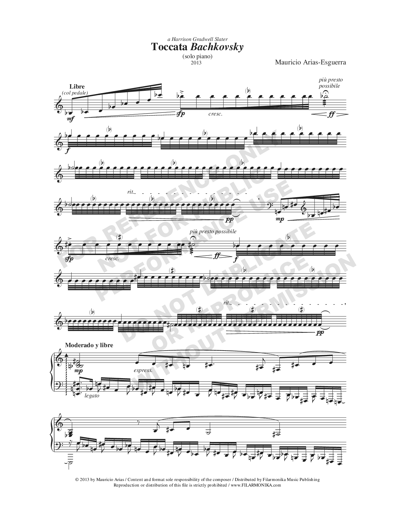Toccata Bachkovsky, for solo piano