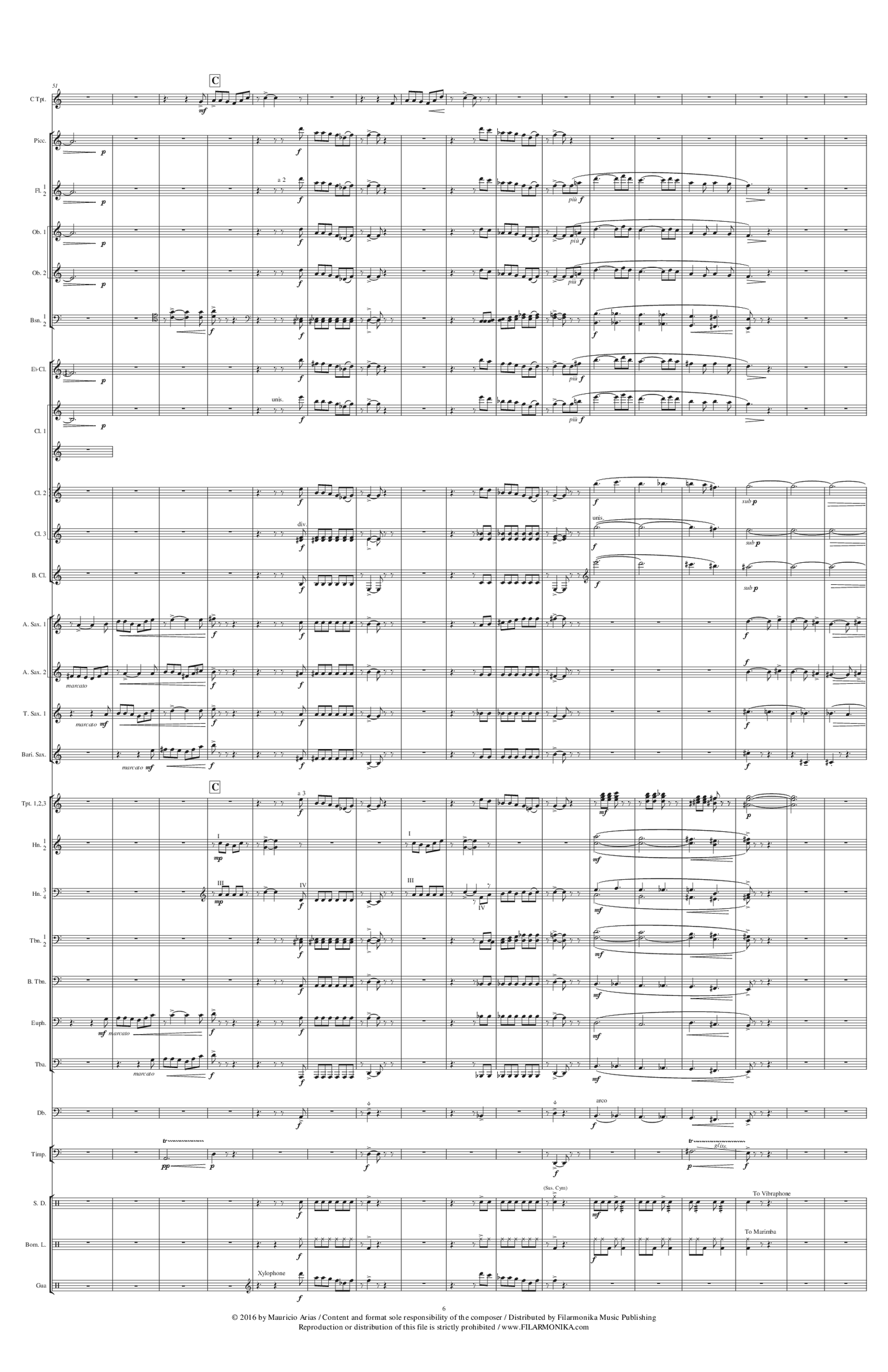 Variaciones fantásticas sobre 'La guaneña', for trumpet and concert band