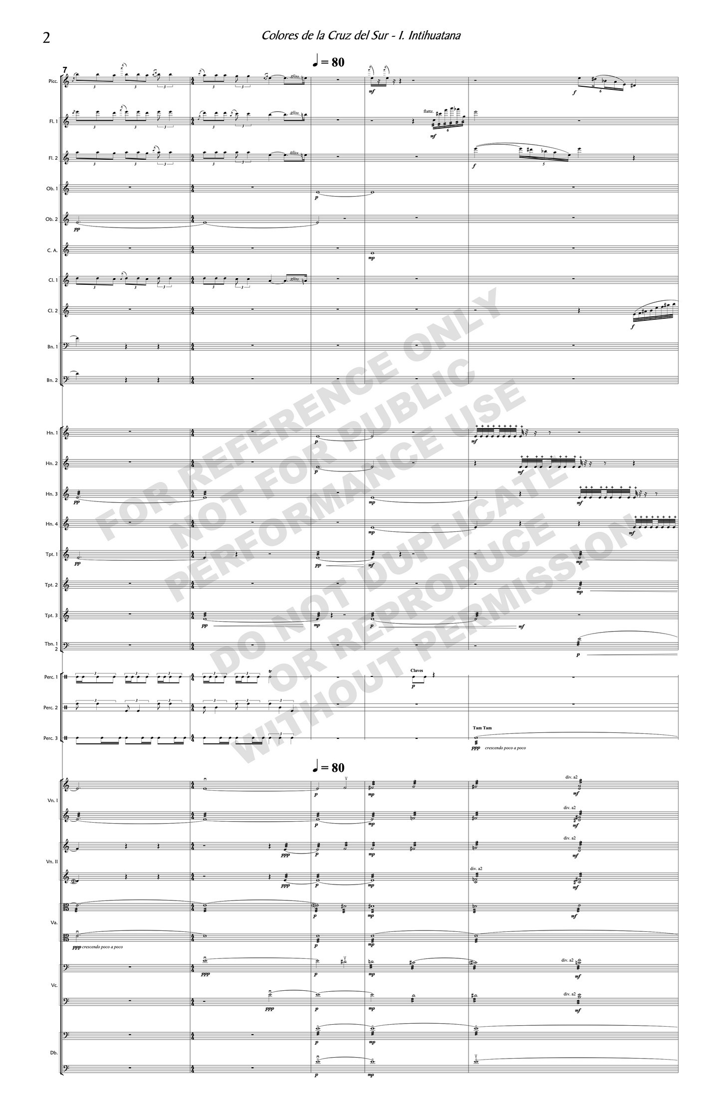 Colores de la Cruz del Sur, for symphony orchestra