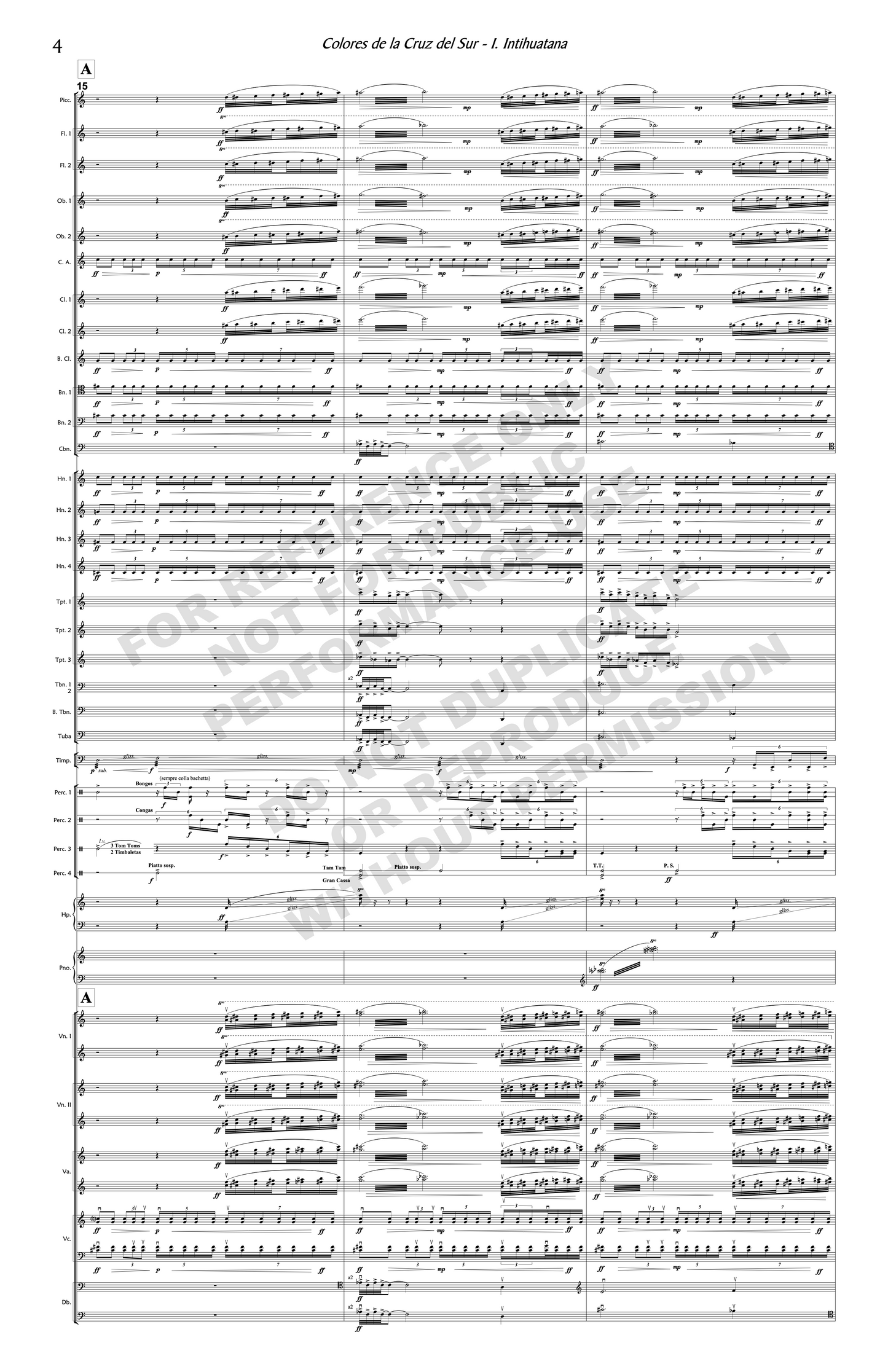 Colores de la Cruz del Sur, for symphony orchestra