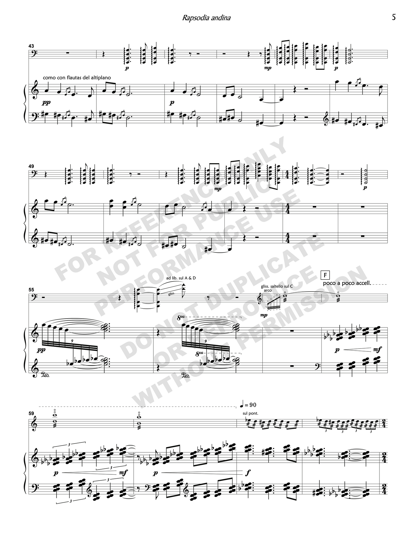 Rapsodia Andina, for cello and piano