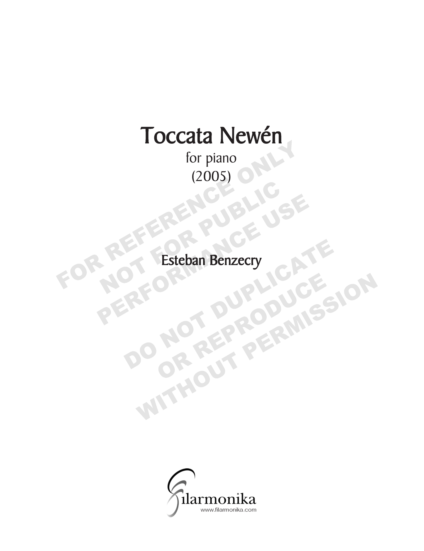 Toccata newén, for solo piano
