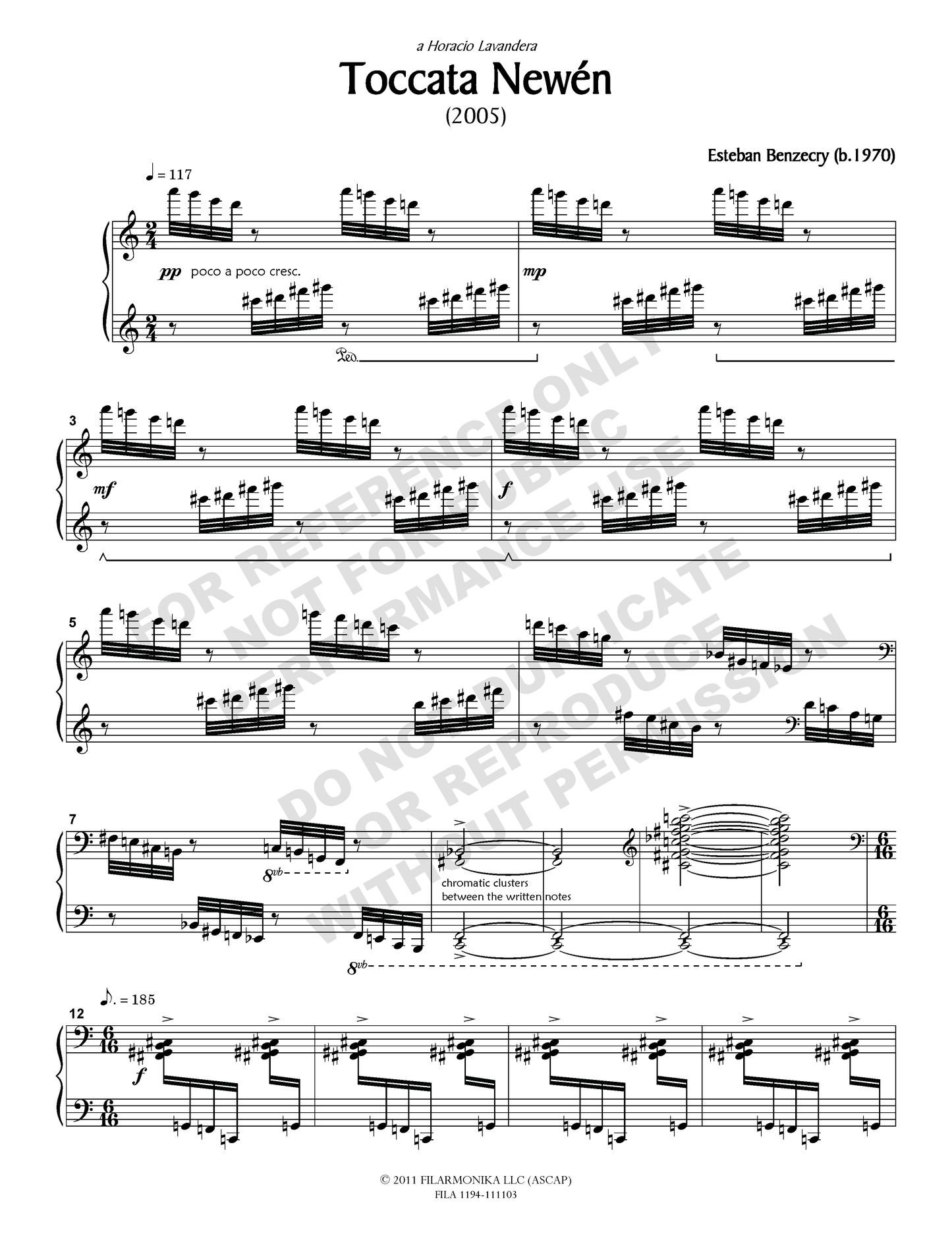 Toccata newén, for solo piano