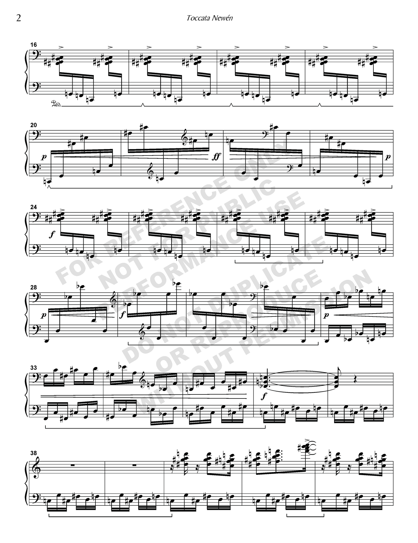 Toccata newén, for solo piano