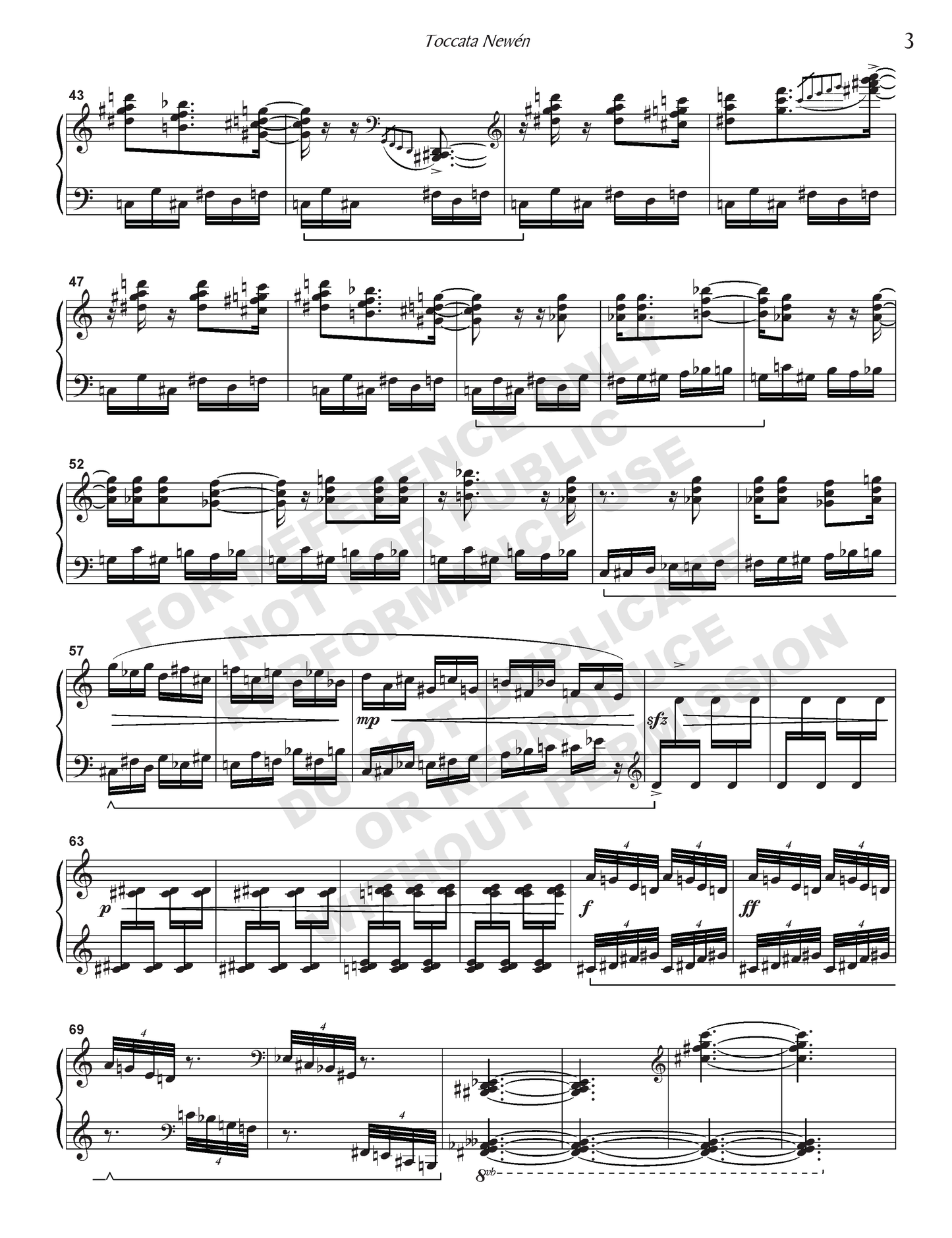 Toccata newén, for solo piano