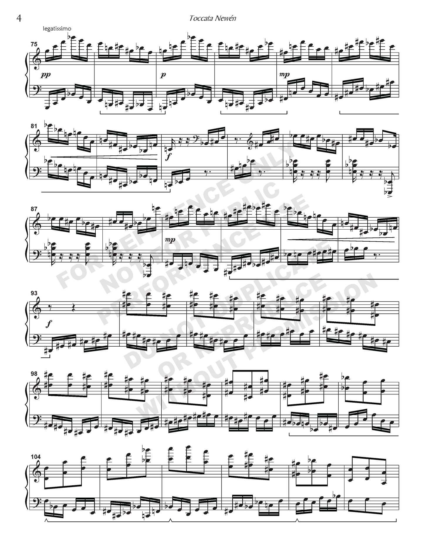 Toccata newén, for solo piano
