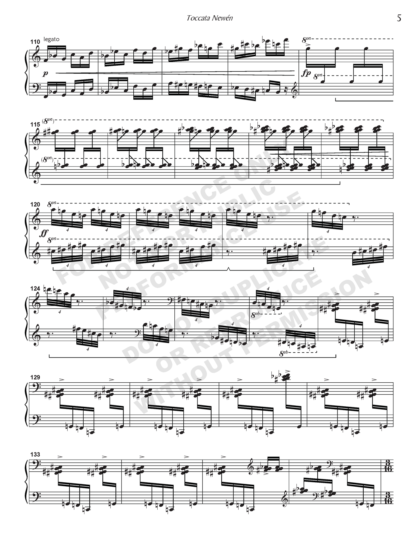 Toccata newén, for solo piano
