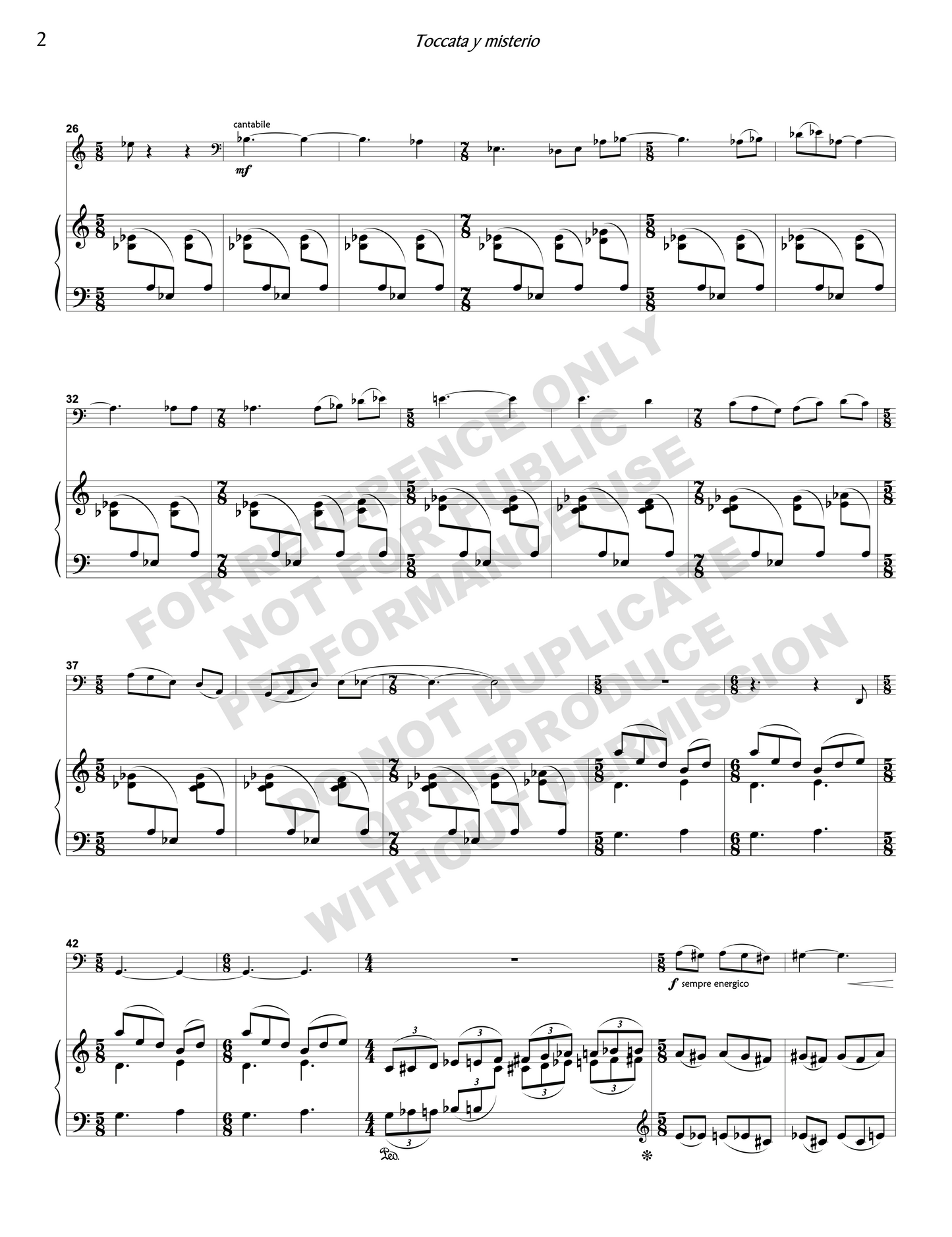 Toccata y misterio, for cello and piano