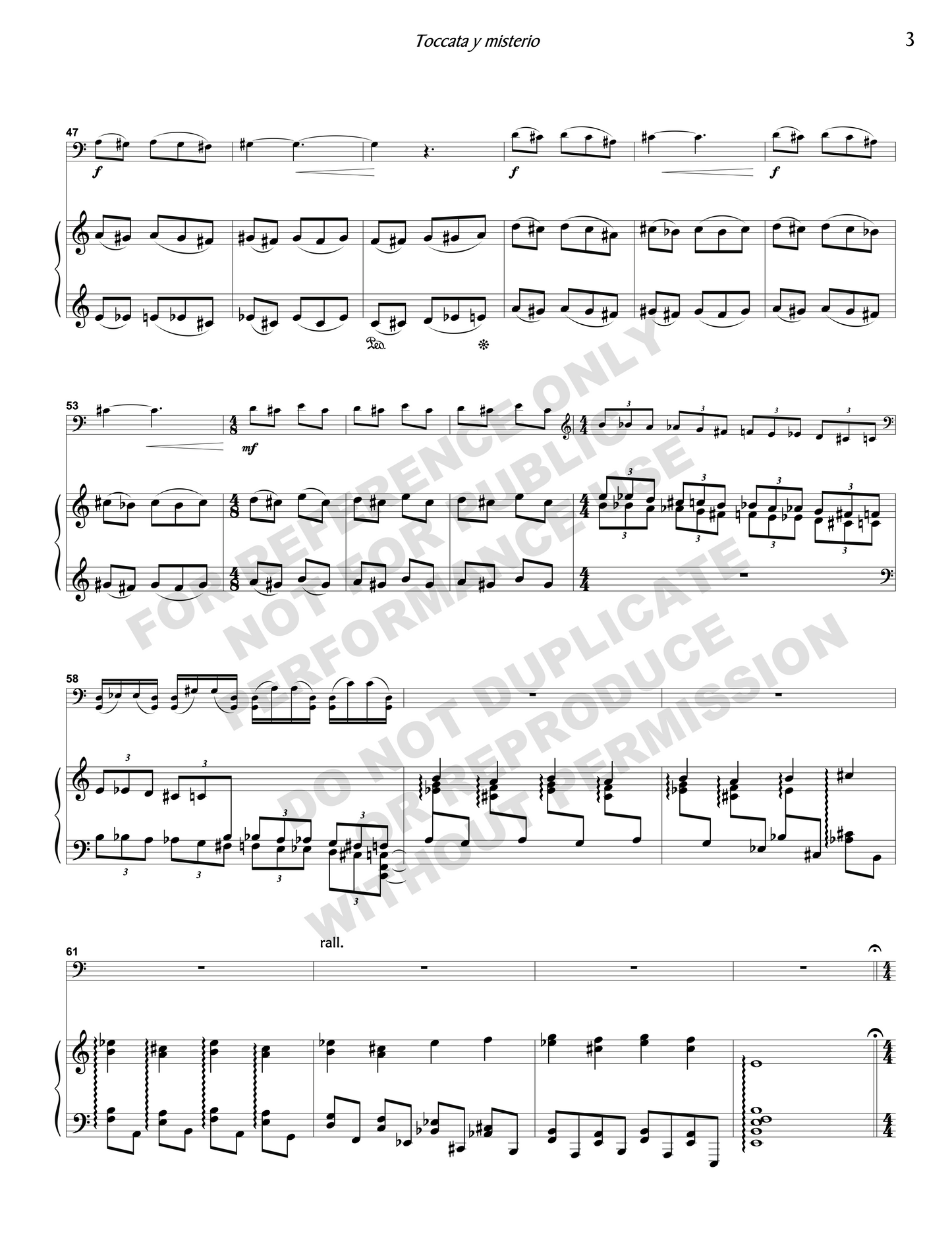 Toccata y misterio, for cello and piano