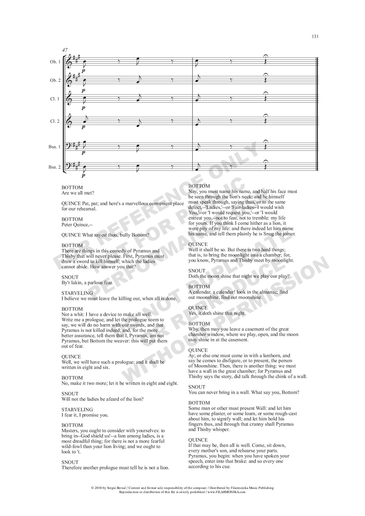 Adaptation of A "Midsummer Night's Dream", for orchestra