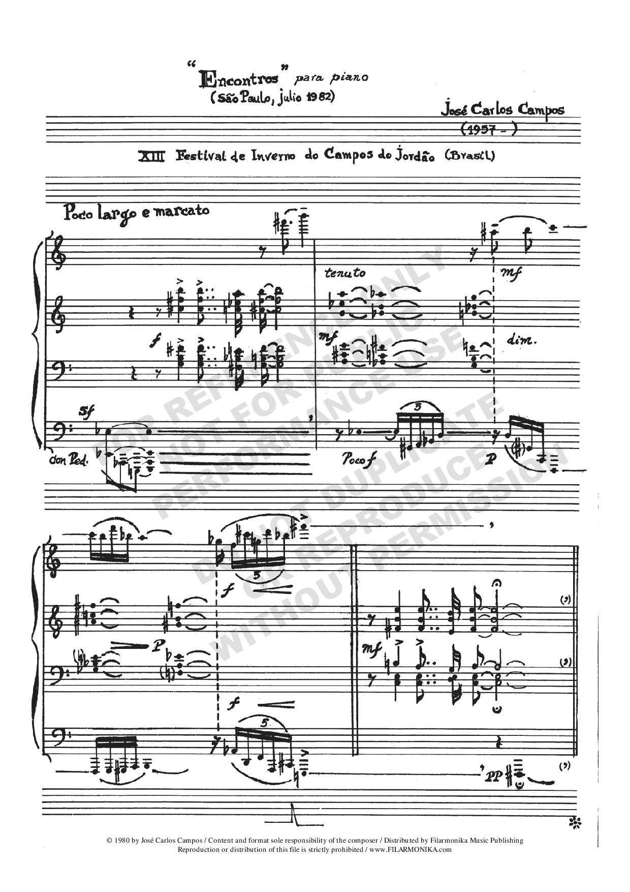 Encontros, for solo piano
