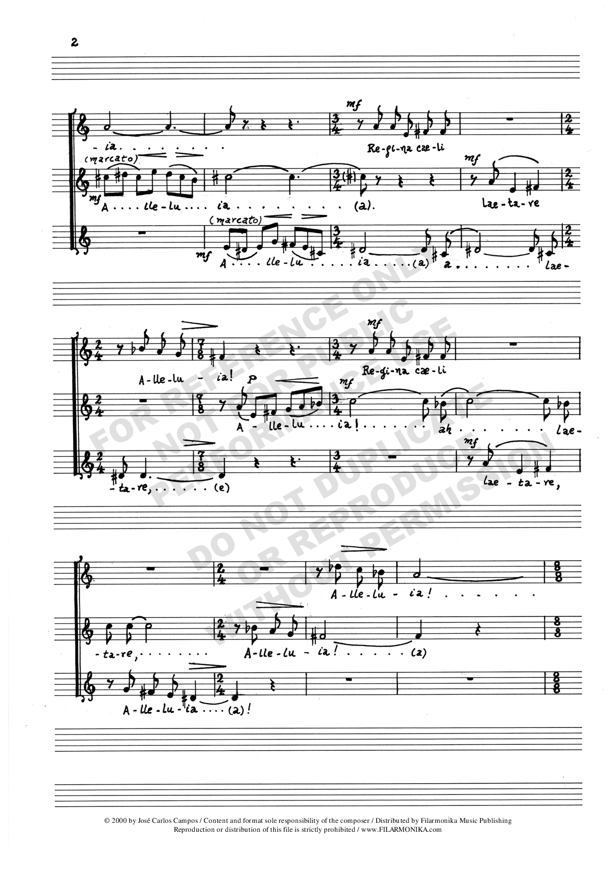 Regina Caeli, for female or children's choir