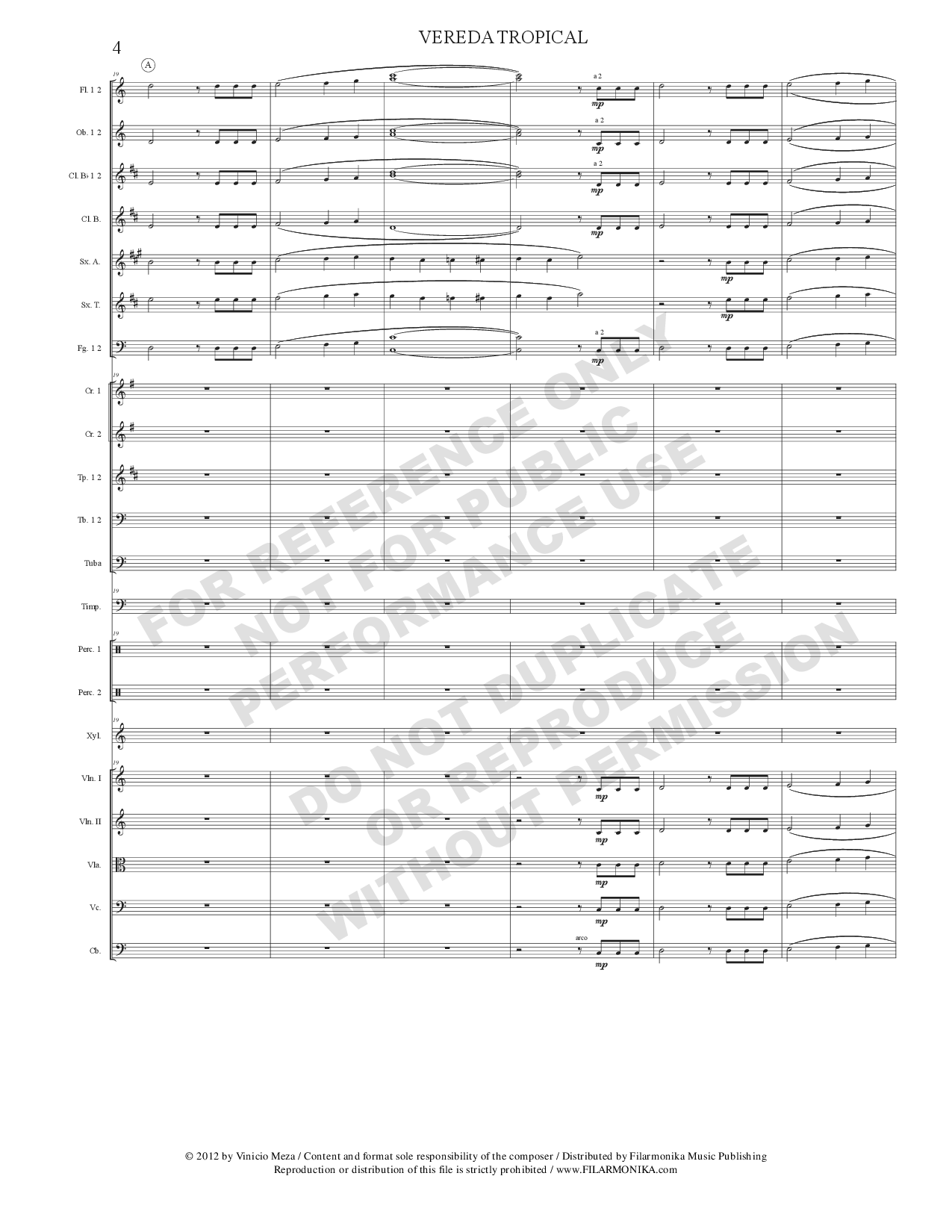 Vereda tropical, for orchestra