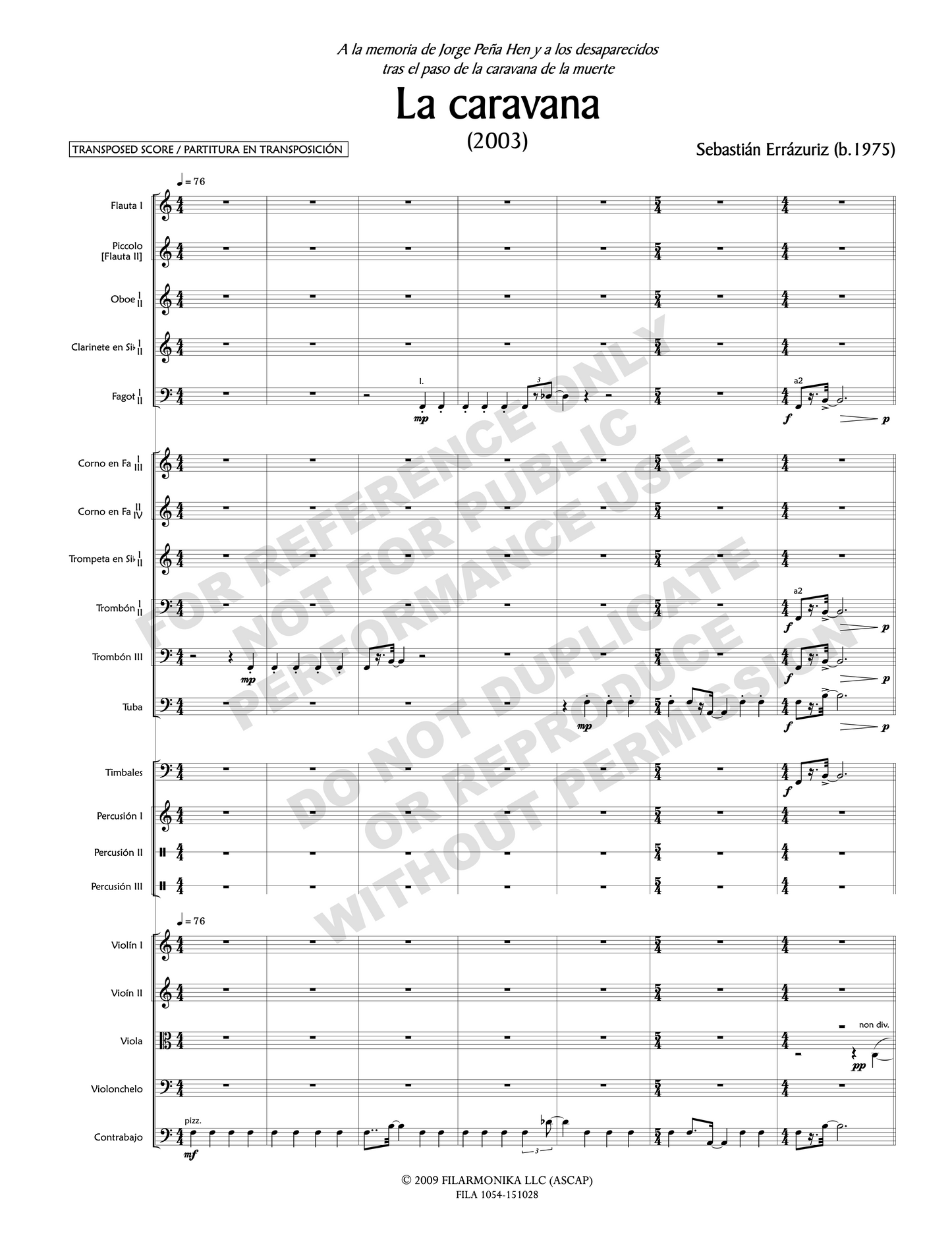 La caravana, for orchestra