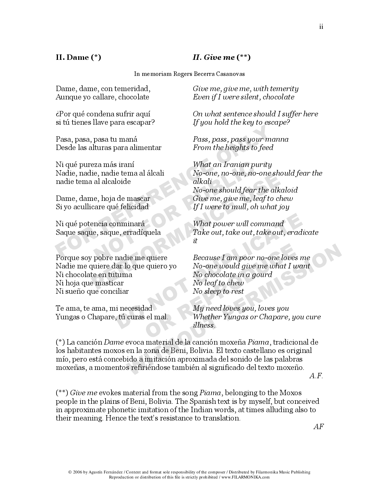 Alquimia, for soprano and piano