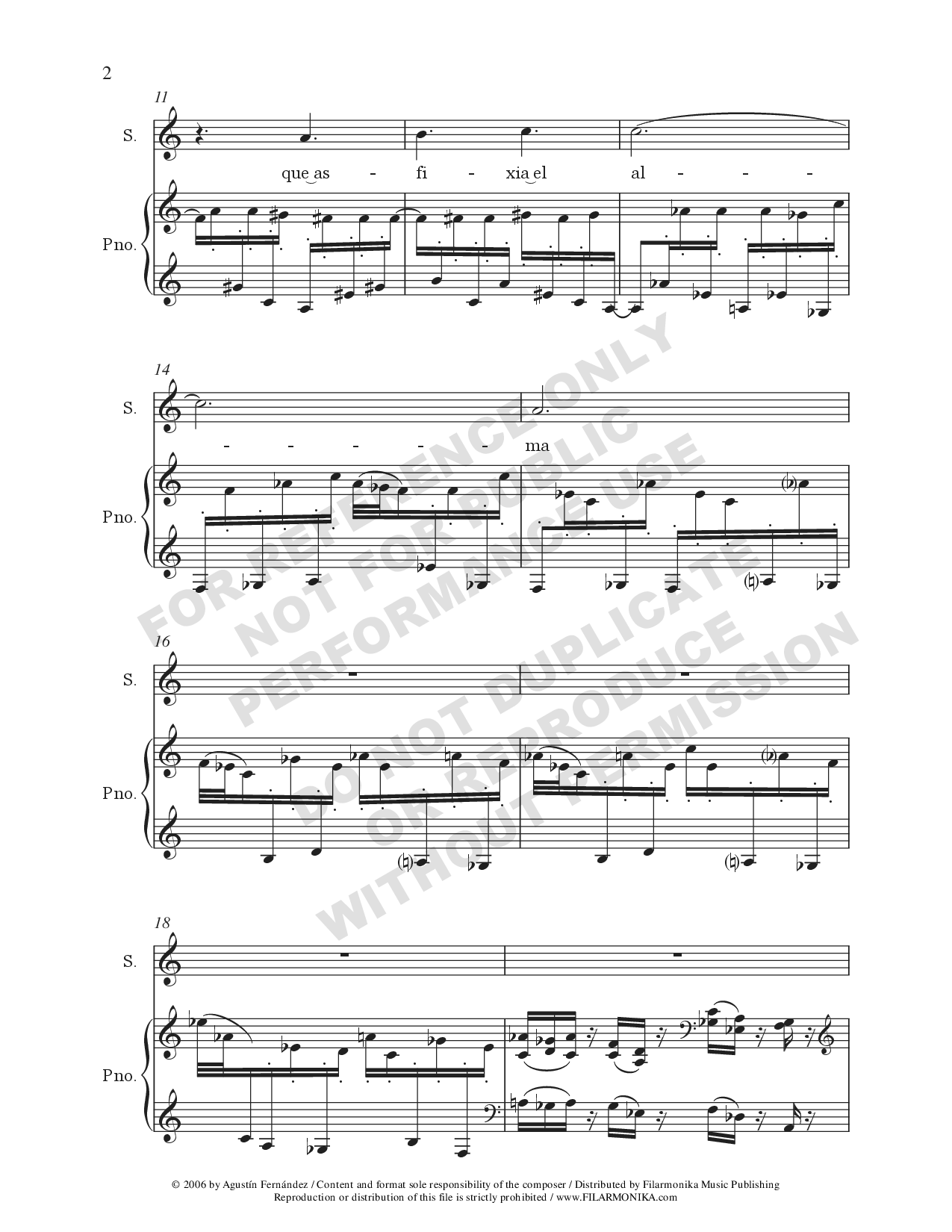 Alquimia, for soprano and piano