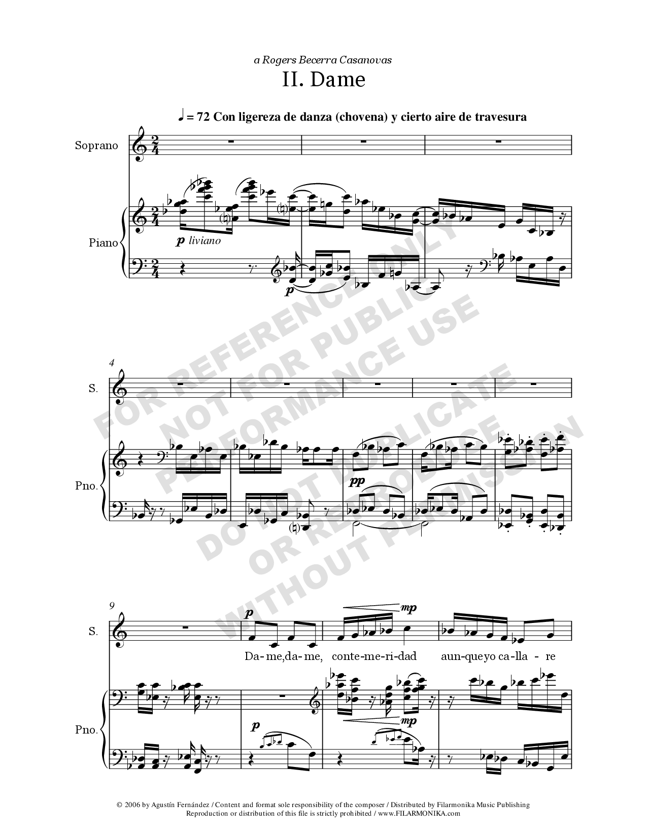 Alquimia, for soprano and piano