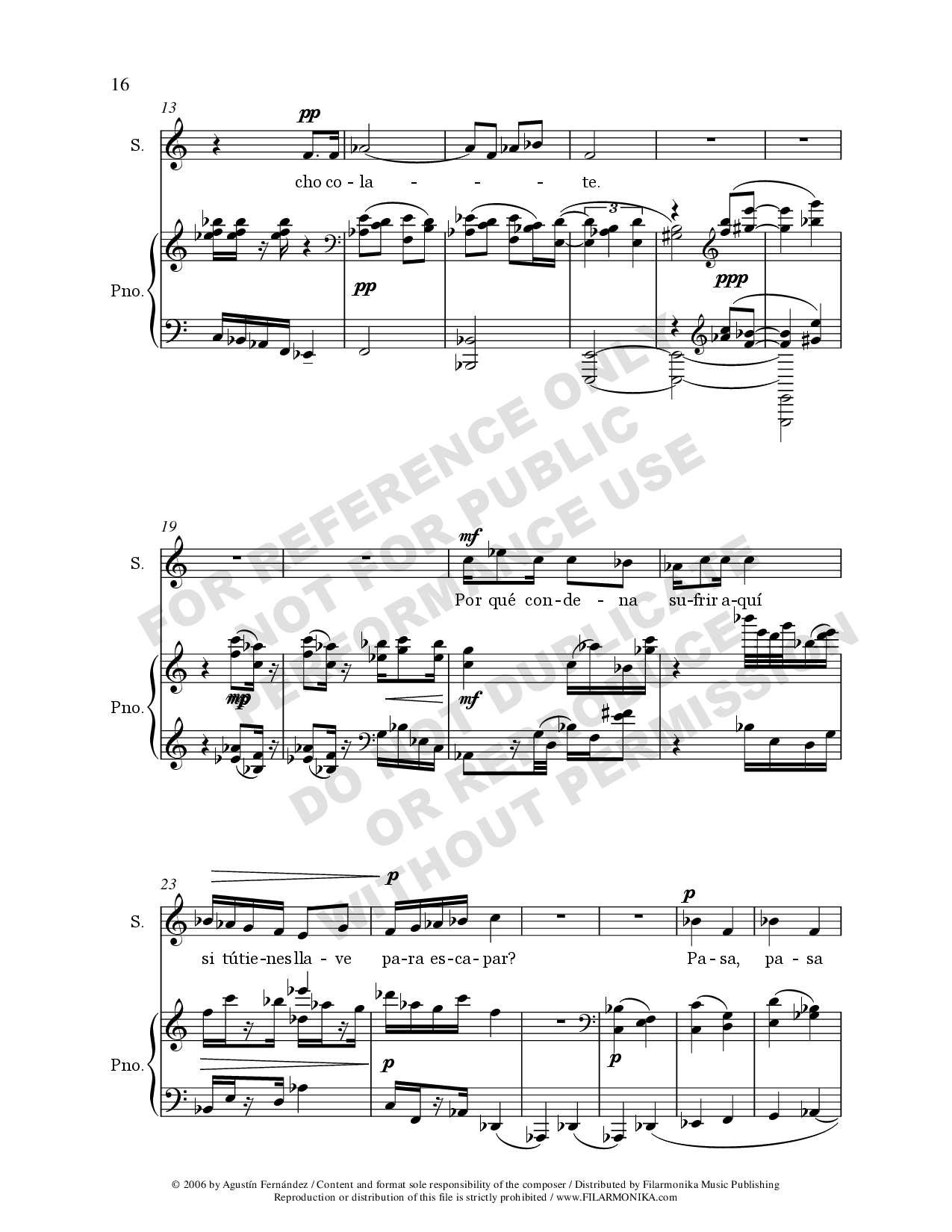 Alquimia, for soprano and piano
