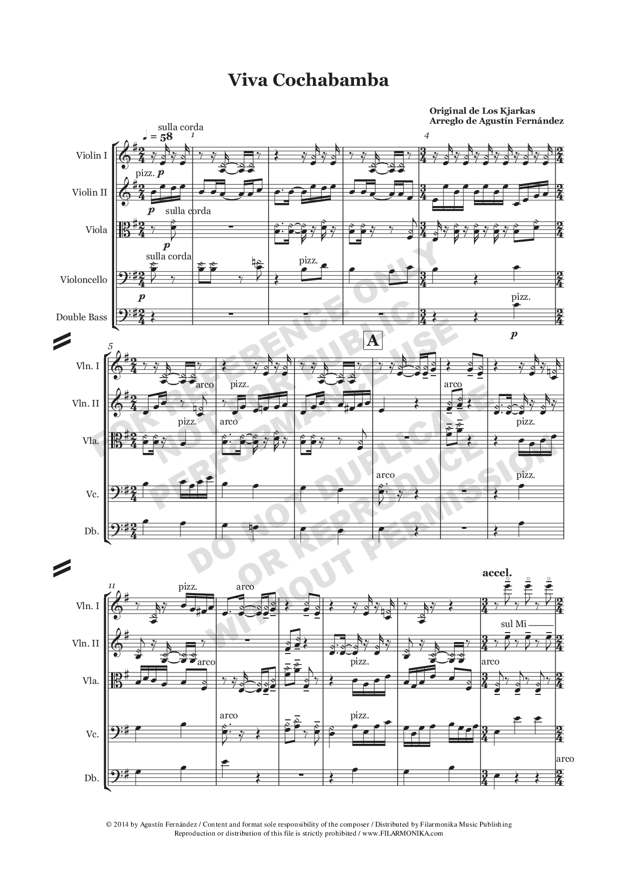 Arreglos bolivianos, for string orchestra