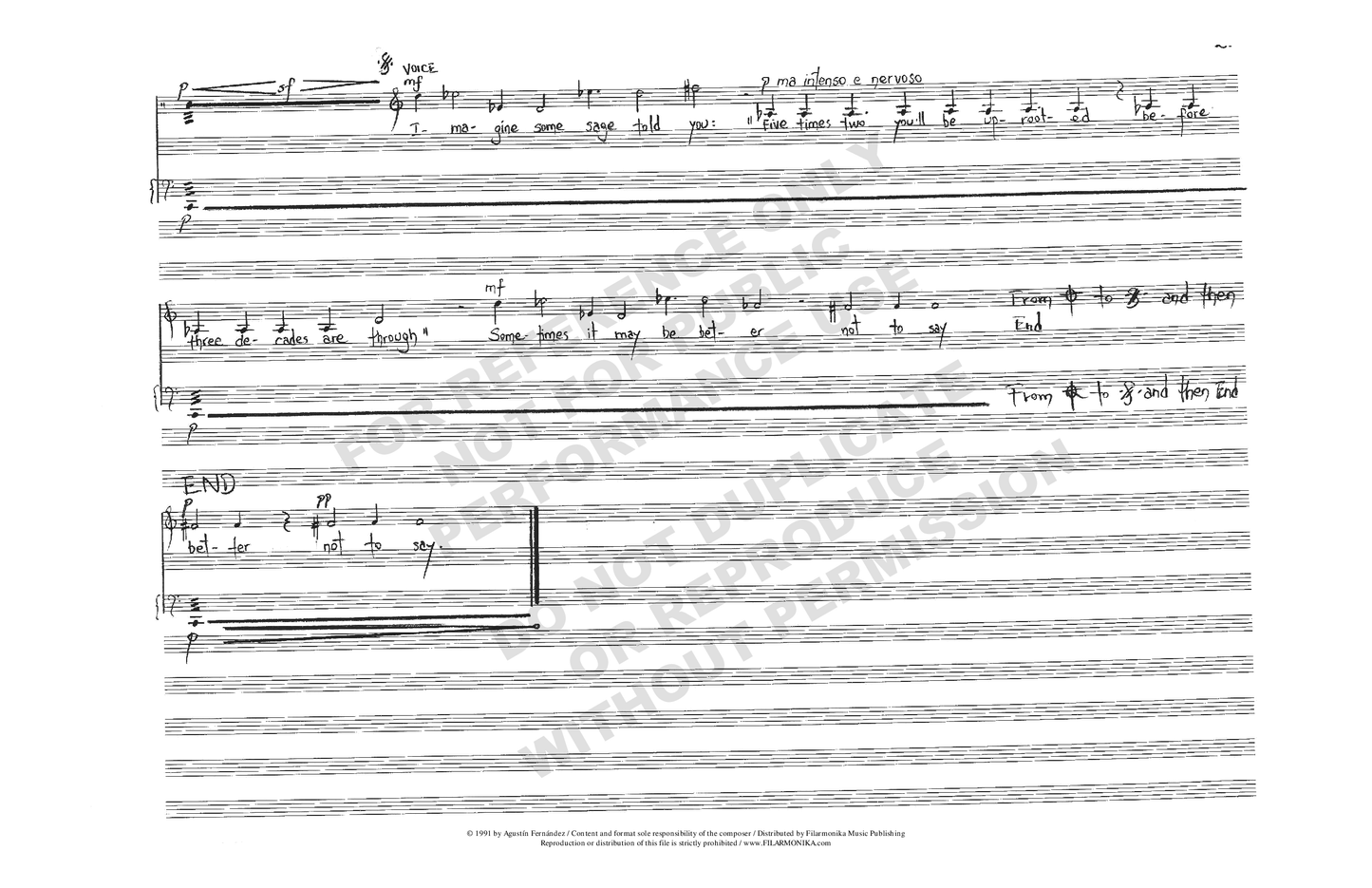 Botanic Journey, for mezzo and piano