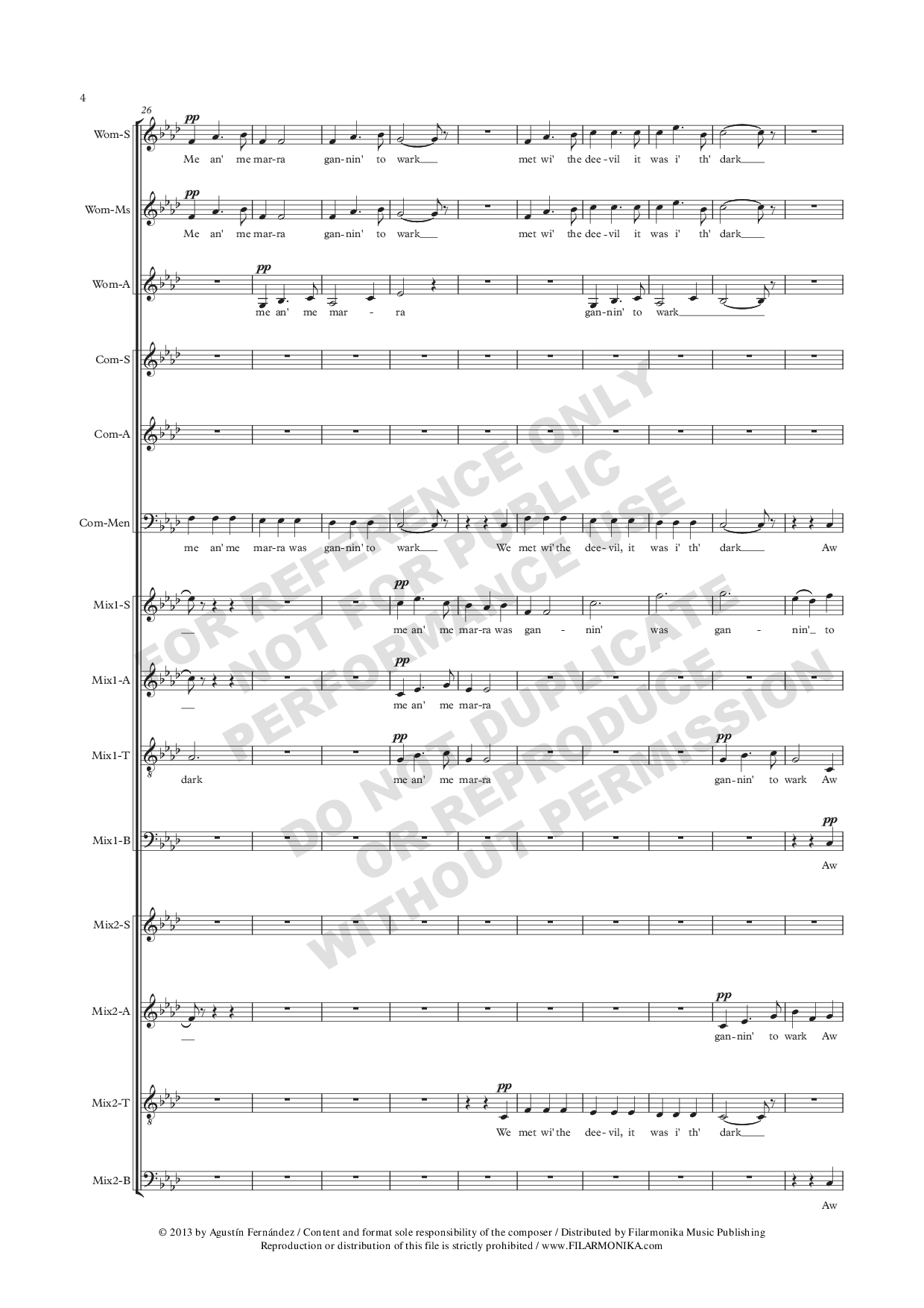 Collier's Rant, for 4 choirs