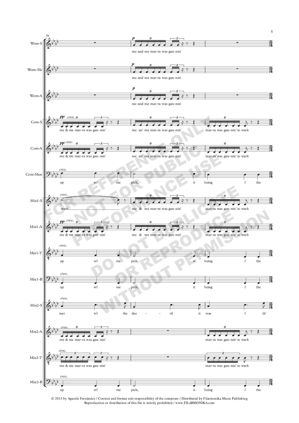 Collier's Rant, for 4 choirs