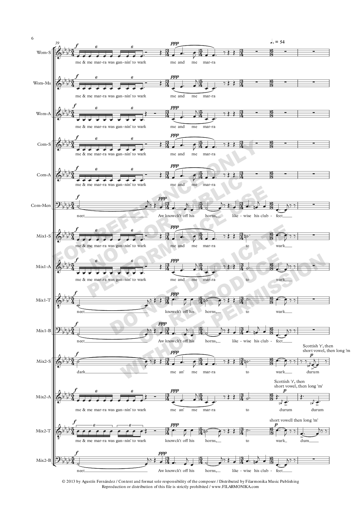 Collier's Rant, for 4 choirs