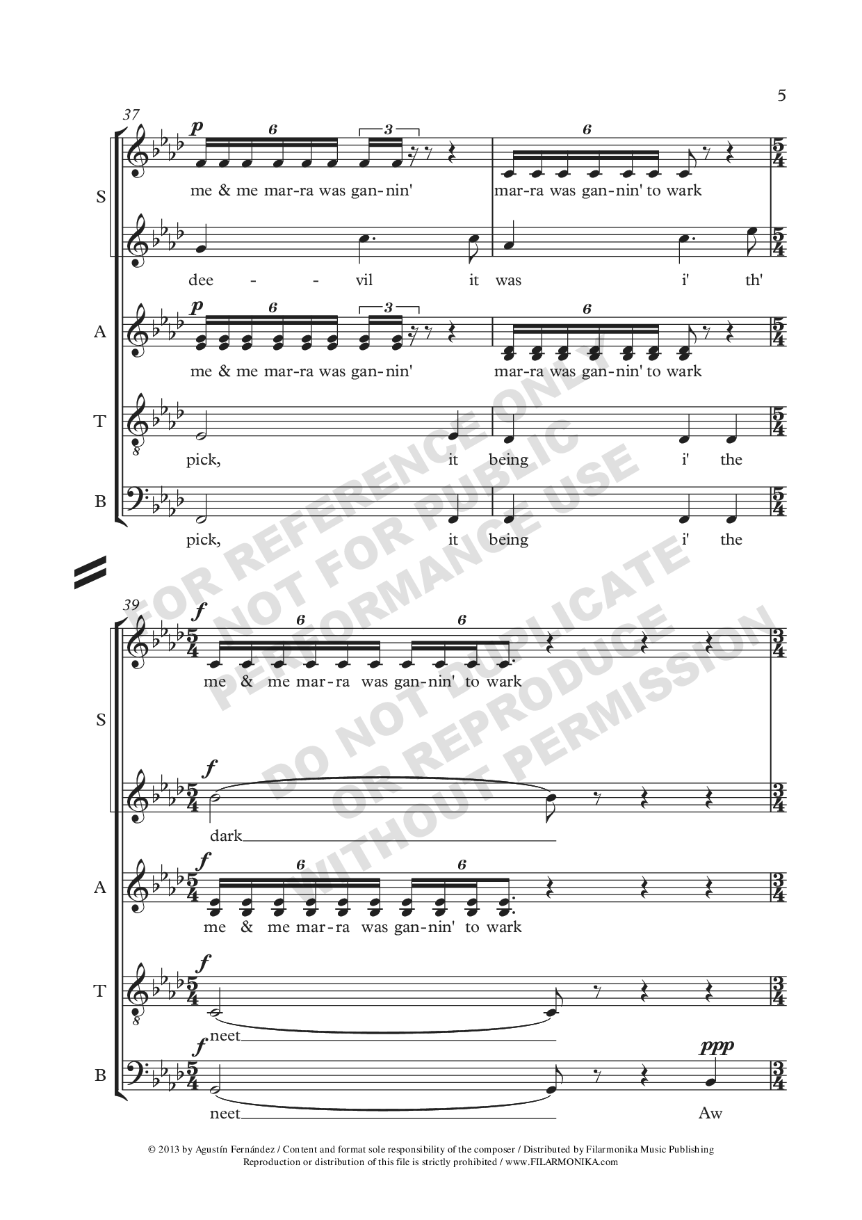 Collier's Rant, for choir