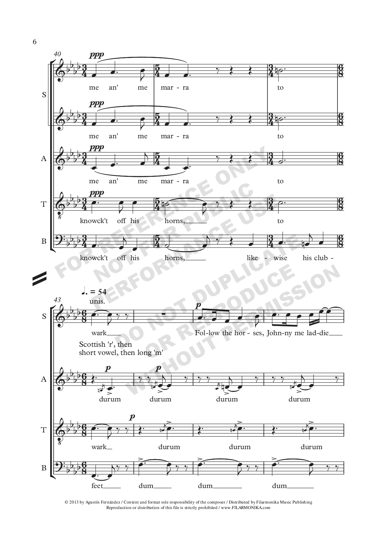 Collier's Rant, for choir