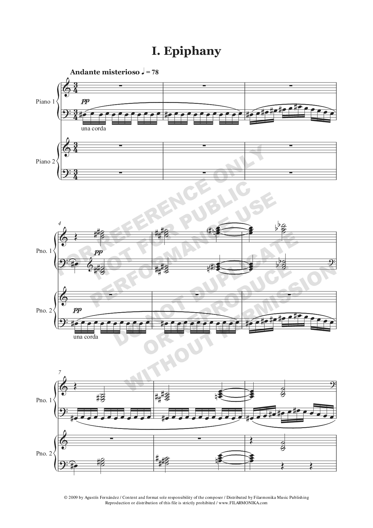 Distant Episodes, for 2 pianos