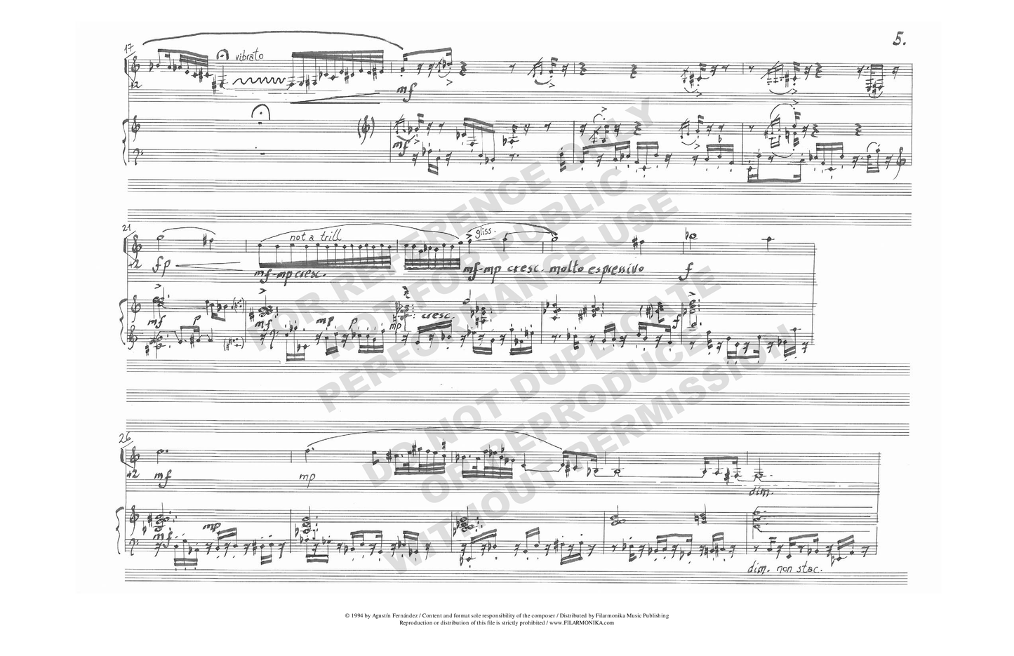 Munirando, for clarinet and piano