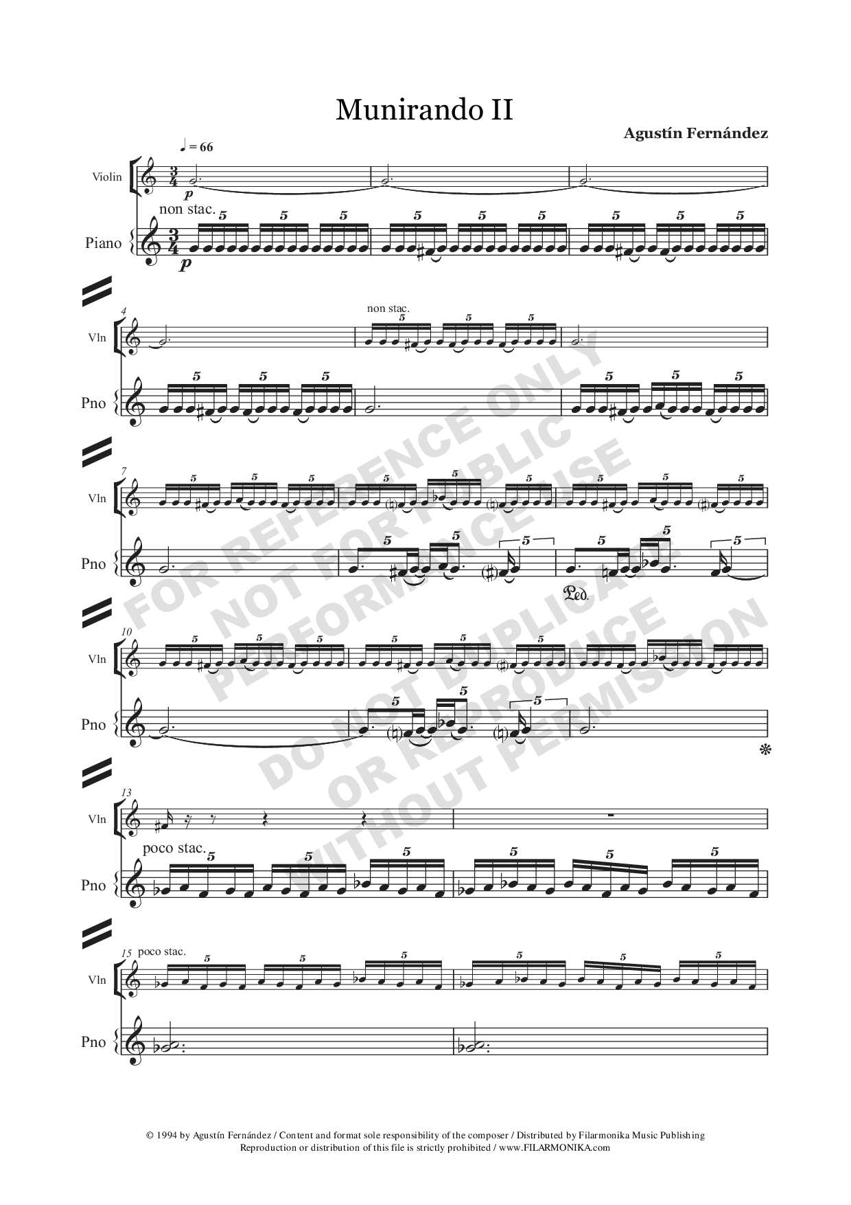 Munirando II, for violin and piano
