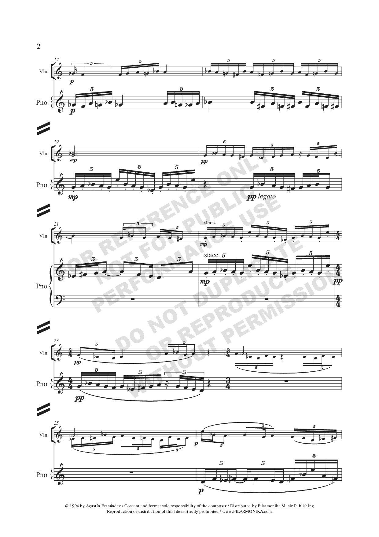Munirando II, for violin and piano