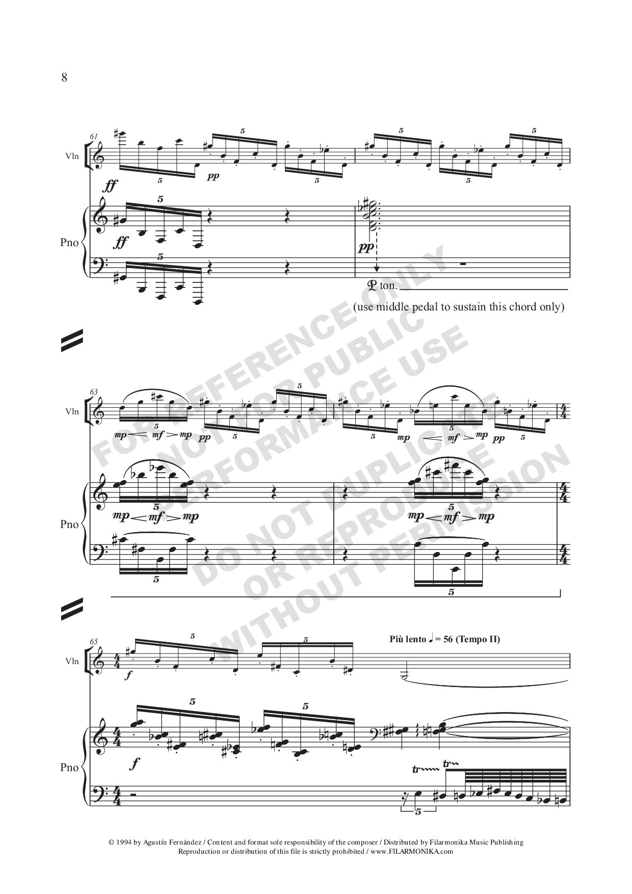 Munirando II, for violin and piano