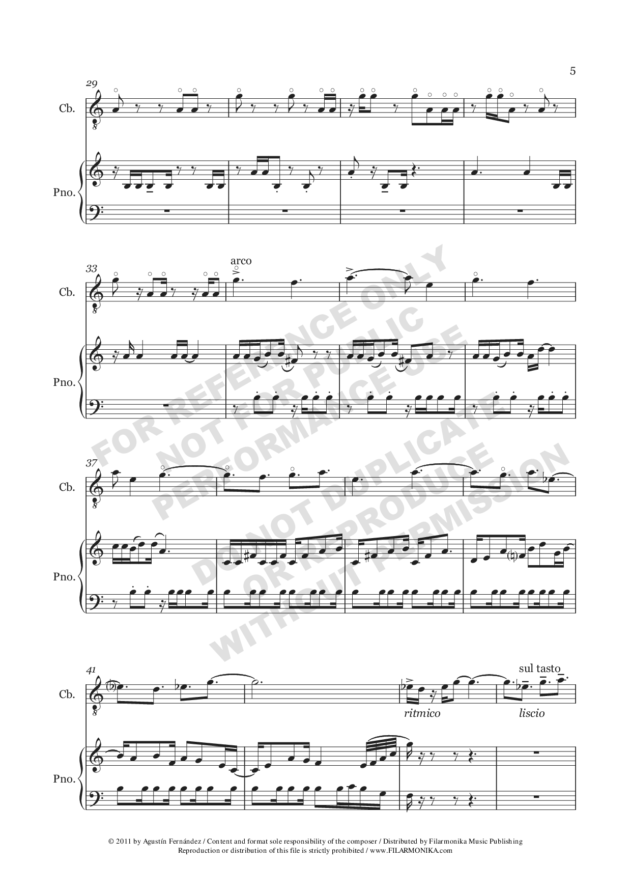 Souvenir de Teoponte, for double bass and piano