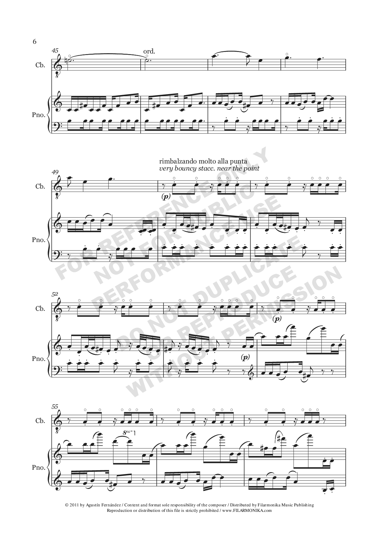 Souvenir de Teoponte, for double bass and piano